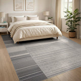 Geometric Modern Grey Vertical Striped Area Rug