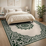 Ornate Green Mandala Persian Area Rug