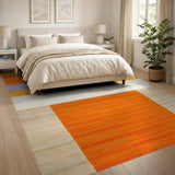 Bold Multi-Color Horizontal Stripe Geometric Rug
