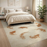 Koi Fish Brown Area Rug