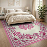 Traditional Persian Ornate Pink Persian Floral Area Rug
