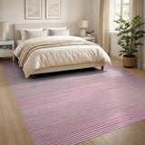 Pink Watercolor Stripe Area Rug