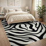 Abstract Area Black and White Bold Black White Zebra Stripe Area Rug