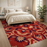 Exquisite Red Persian Floral Area Rug