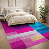 Vibrant Multi-Color Geometric Stripe Rug