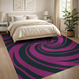 Hypnotic Purple Swirl Area Rug