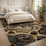 T-Rex Fossil Excavation Area Rug