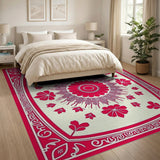 Red Floral Medallion Oriental Area Rug