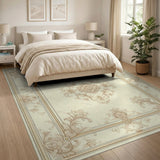 Ornate Gold Floral Medallion Area Rug