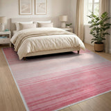 Ombre Pink Gradient Stripe Area Rug