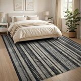 Geometric Modern Vertical Modern Black White Vertical Stripe Area Rug