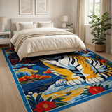 Majestic Golden Tiger Landscape Area Rug