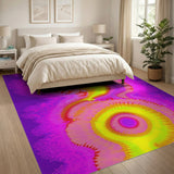 Vibrant Psychedelic Fractal Area Rug