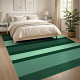 Emerald Green Dotted Stripe Area Rug