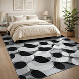 Abstract Area Black White Organic Abstract Area Rug