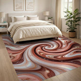 Luxe Pink Marble Swirl Area Rug