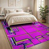 Vibrant Pink Neon Grid Area Rug