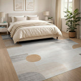 Modern Geometric Beige Abstract Area Rug