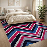 Vibrant Multi-Color Zigzag Chevron Area Rug