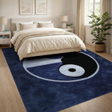 Navy Blue Yin-Yang Textured Area Rug