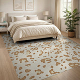 Beige Leopard Print Tufted Area Rug