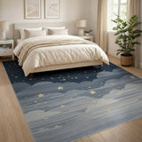Starry Night Sky Blue Area Rug
