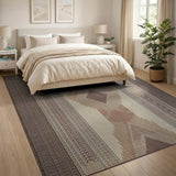 Brown Tan Southwestern Diamond Pattern Area Rug