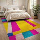 Vibrant Multi-Color Striped Geometric Area Rug