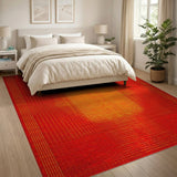 Radiant Red Geometric Modern Area Rug