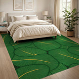 Lush Overlapping Green Leaf Area Rug