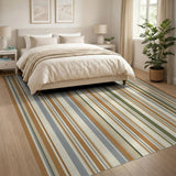 Modern Vertical Stripe Multi-Color Area Rug