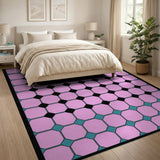 Pink Octagon Geometric Area Rug with Teal Accents