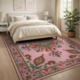 Elegant Pink Persian Medallion Area Rug
