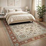 Multi-color and Patterns Ivory Multi-Color Persian Floral Area Rug