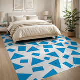 Blue Geometric Scatter Area Rug