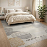 Abstract Geometric Area Rug in Beige Grey Tan
