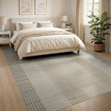 Beige and Neutral Coastal Beach Beige Striped Woven Area Rug