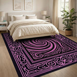 Hypnotic Pink Swirl Tribal Area Rug
