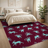 Whimsical Reindeer Snowflake Pattern Area Rug