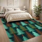 ODIKA Geometric Pine Tree Green Area Rug