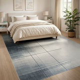 Modern Grey Grid Abstract Area Rug