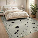 Black White Abstract Spot Area Rug