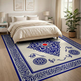 Traditional Persian Blue and Teal Intricate Blue Floral Persian Area Rug