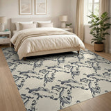 Abstract Ink Horse Beige Area Rug
