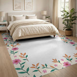 Multi-color and Patterns Pink Floral Border Area Rug