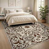 Ornate Floral Beige Vintage Area Rug
