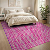 Checkered Pink Gingham Checkered Area Rug