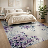 Floral Vintage Purple Lavender Floral Area Rug