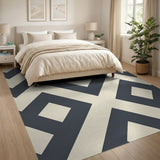 Grey Modern Grey Zigzag Geometric Area Rug