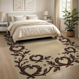 Beige Twig Heart Wreath Berry Border Rug